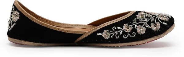 Black_Solid__Leather_Ethnic_Casuals_For_Women