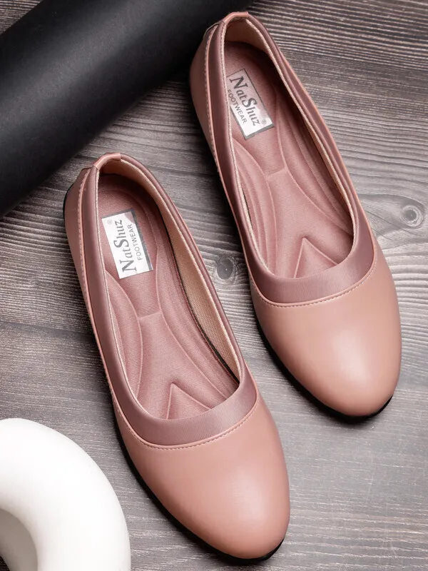Pink_Women_Solid_Round_Toe_Synthetic_Casual_Bellies