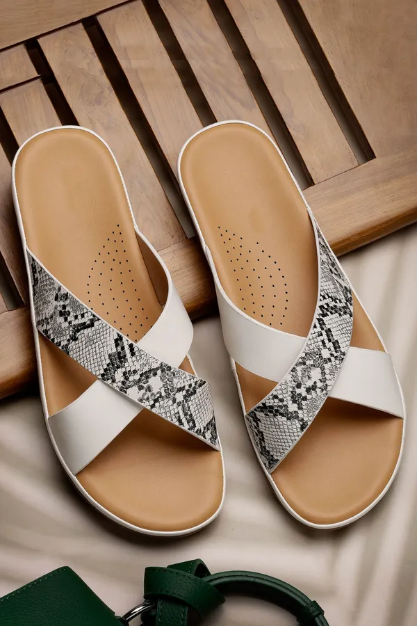 White_Solid_Slip-On_Artificial_Leather_Casual_Wedges_For_Women