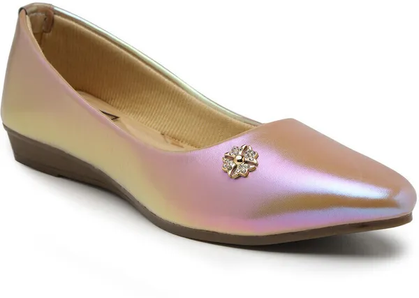 Gold_Women_Solid_Round_Toe_Synthetic_Casual_Bellies