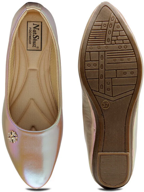 Gold_Women_Solid_Round_Toe_Synthetic_Casual_Bellies
