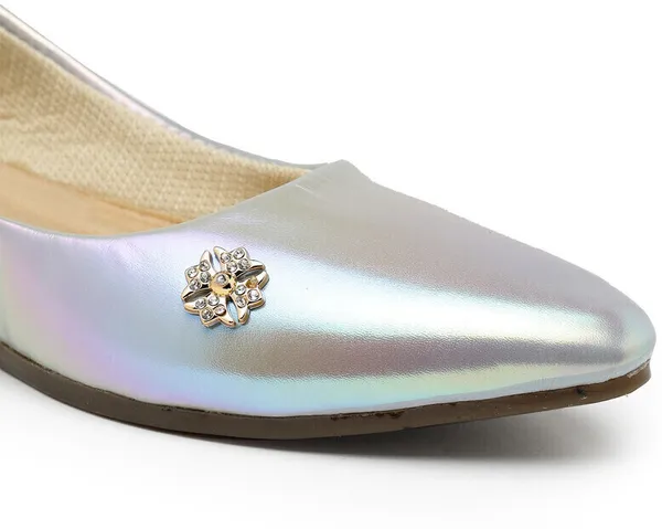 Silver_Solid_Round_Toe_Synthetic_Casual_Bellies_For_Women