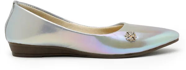 Silver_Solid_Round_Toe_Synthetic_Casual_Bellies_For_Women