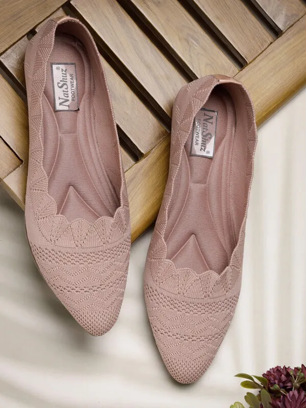 Pink_Solid_Slip_On_Mesh_Casual__For_Women
