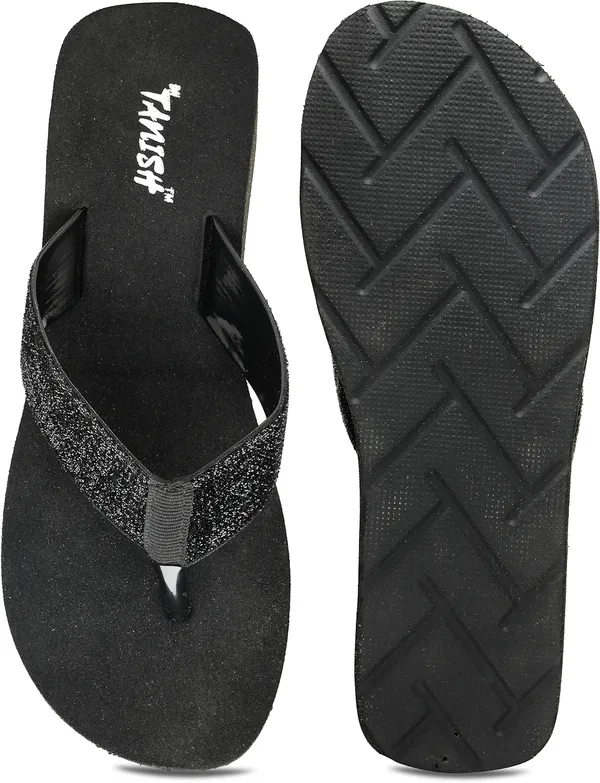 Black_Solid_Rubber_Slippers_For_Women