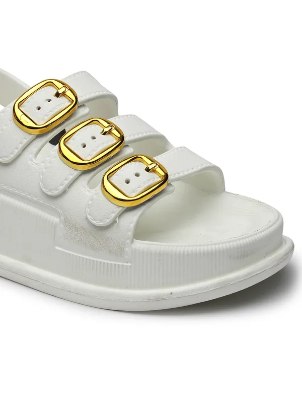 NATSHUZ_Triple_Buckle_Sandals_–_White_&_Gold