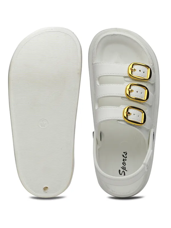 NATSHUZ_Triple_Buckle_Sandals_–_White_&_Gold