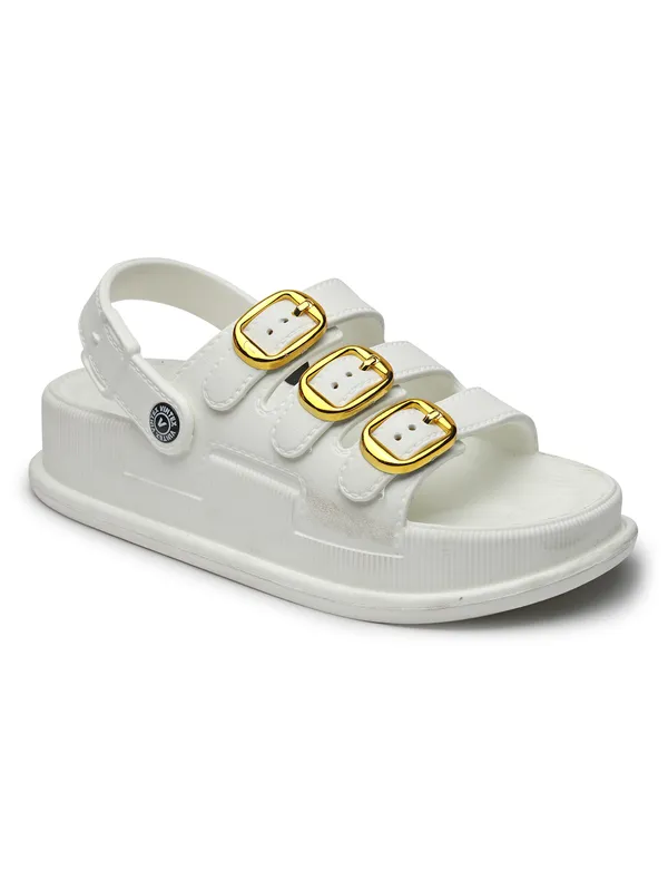 NATSHUZ_Triple_Buckle_Sandals_–_White_&_Gold