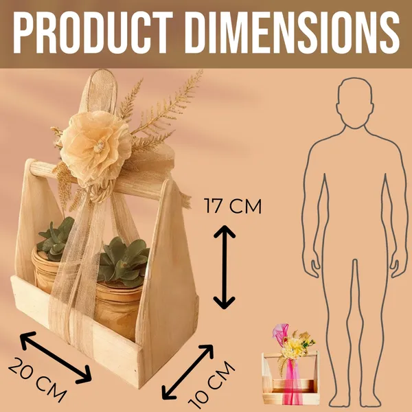 Pack_Of_2__Decorated_Jar_Pinewood_Empty_Gift_Hamper_Basket_Gift_Packaging_Basket_With_Net_Decoration_Including_Flower_(10X20X17_CM)_(_Jars_are_not_included)