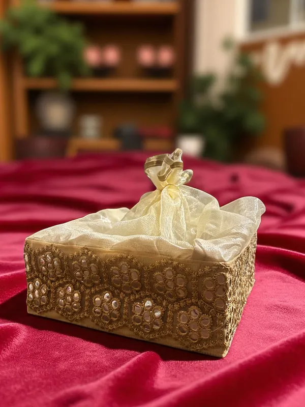 Decorated_Net_Gift_Hamper_Basket_?_Elegant_Handmade_Gift_Basket_For_All_Occasions,_Perfect_For_Weddings,_Festivals,_&_Special_Events_(Size-20X20X7.6_Cm)