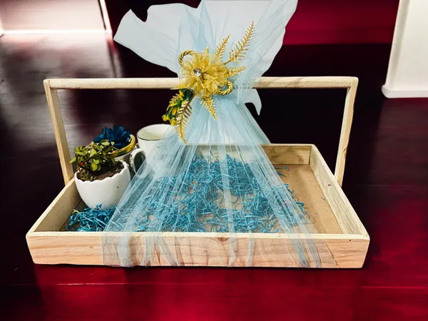 Pine_Wood_Gift_Hamper_Pinewood_Basket_With_Handle_Holiday_Christmas_Gifting_Tray_Pinewood_Basket_With_Mdf_Base_With_Decoration_Net_&_Decoration_Flower_(46X30X6_Cm)_46x30x6_CM