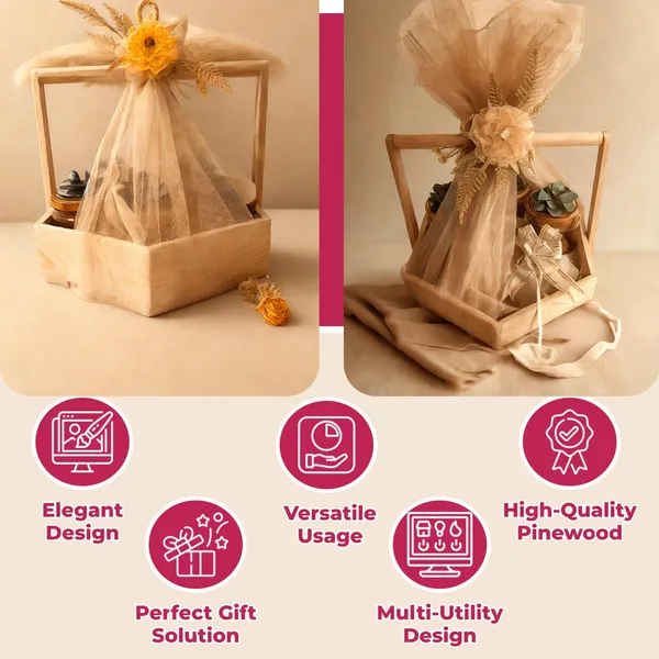 Hexagonal_Medium_Size_Pinewood_Gift_Hamper_Basket_For_Gift_Packaging_Size_25X25X6.35_Cm_25X25X6.35_Cm