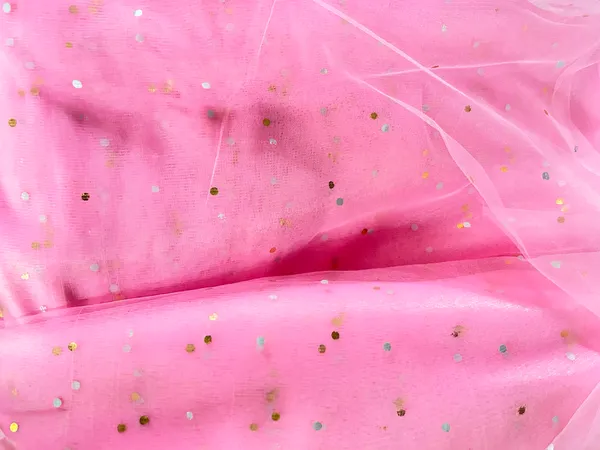Vayu_Art_&_Crafts_Decoration_Polka_Dot_Net_Fabric_for_Gift_Hampers_Gift_Wraps_Party_Decor,_Backdrop_Decor,_Mandap_Decoration,_5_Metre,_Width_111_CM_,Baby_Pink