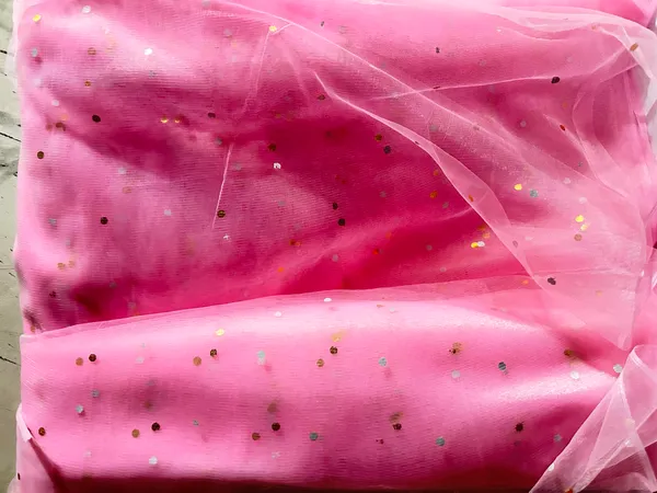 Vayu_Art_&_Crafts_Decoration_Polka_Dot_Net_Fabric_for_Gift_Hampers_Gift_Wraps_Party_Decor,_Backdrop_Decor,_Mandap_Decoration,_5_Metre,_Width_111_CM_,Baby_Pink