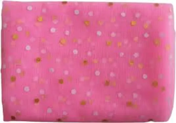 Vayu_Art_&_Crafts_Decoration_Polka_Dot_Net_Fabric_for_Gift_Hampers_Gift_Wraps_Party_Decor,_Backdrop_Decor,_Mandap_Decoration,_5_Metre,_Width_111_CM_,Baby_Pink