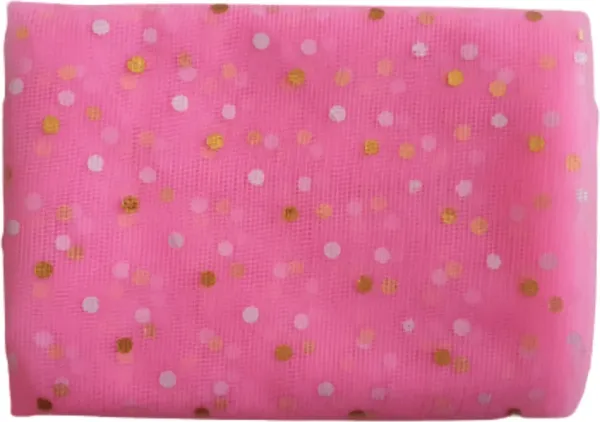 Vayu_Art_&_Crafts_Decoration_Polka_Dot_Net_Fabric_for_Gift_Hampers_Gift_Wraps_Party_Decor,_Backdrop_Decor,_Mandap_Decoration,_5_Metre,_Width_111_CM_,Baby_Pink