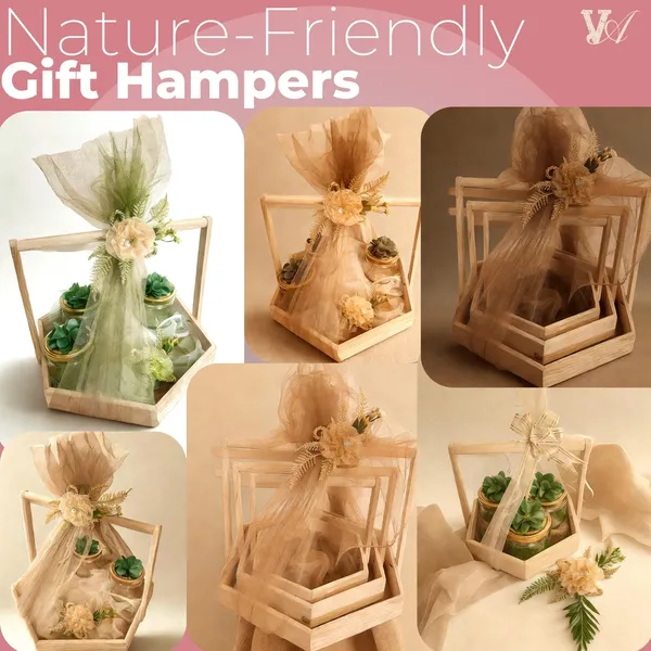 Pack_Of_3_Wooden_Hexagonal_Gift_Hamper_Basket,_Festival_Gift_Hamper_Tray,_Gift_Packaging_Basket_,_With_Net_&_Flowers_(30x30x4.5_CM)