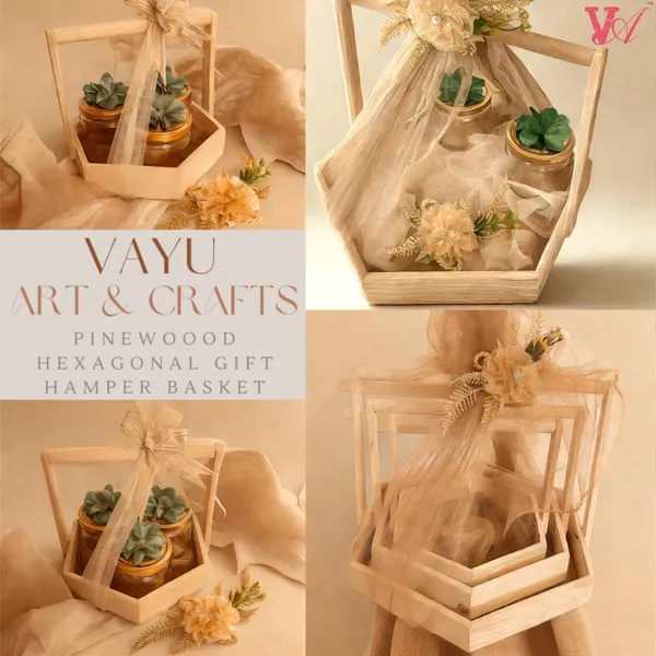 Pack_Of_3_Wooden_Hexagonal_Gift_Hamper_Basket,_Festival_Gift_Hamper_Tray,_Gift_Packaging_Basket_,_With_Net_&_Flowers_(30x30x4.5_CM)