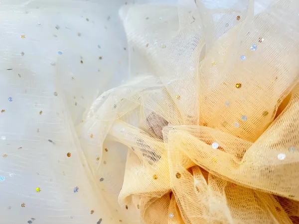 Vayu_Art_&_Crafts_Decoration_Polka_Dot_Net_Fabric_for_Gift_Hampers_Gift_Wraps_Party_Decor,_Backdrop_Decor,_Mandap_Decoration,__5_Metre,_Width_111_CM_,Golden