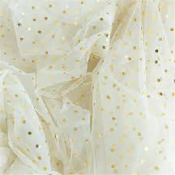 Vayu_Art_&_Crafts_Decoration_Polka_Dot_Net_Fabric_for_Gift_Hampers_Gift_Wraps_Party_Decor,_Backdrop_Decor,_Mandap_Decoration,__5_Metre,_Width_111_CM_,Golden