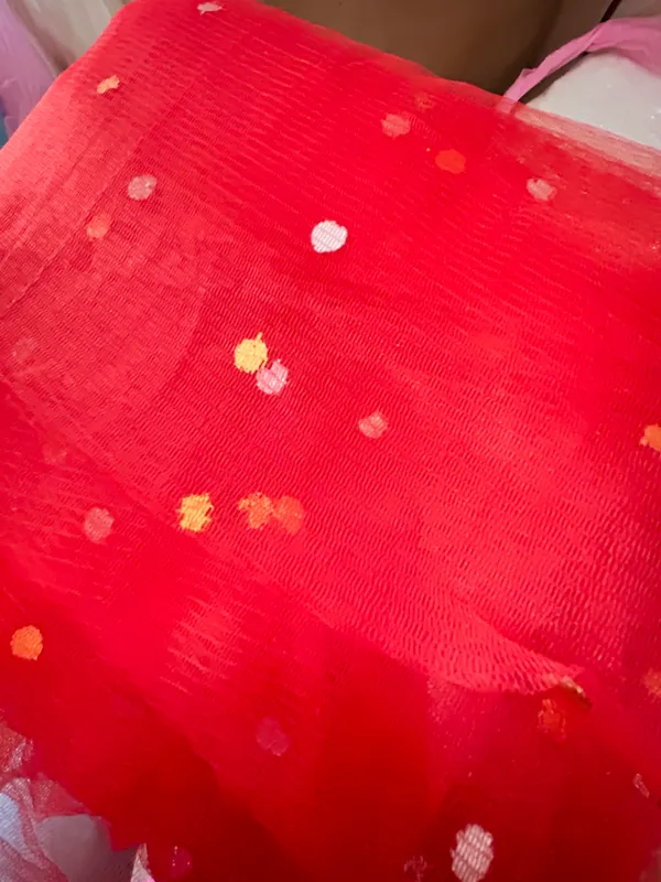 Vayu_Art_&_Crafts_Decoration_Polka_Dot_Net_Fabric_for_Gift_Hampers_Gift_Wraps_Party_Decor,_Backdrop_Decor,_Mandap_Decoration,_5_Metre,_Width_111_CM_,_Red