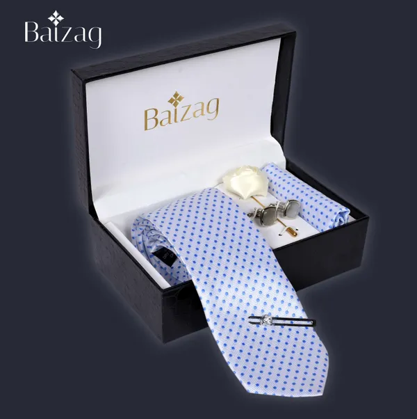White_With_Blue_Dots_Powerful__Tie_Combo_For_Men