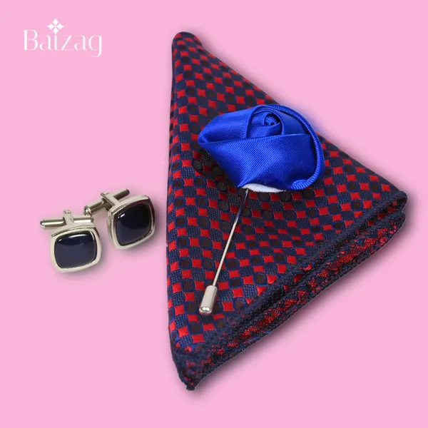 Blue_With_Red_Square_Print_Powerful__Tie_Combo_For_Men_(Pack_Of_2)