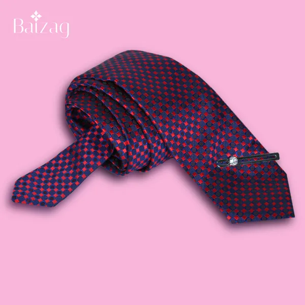 Blue_With_Red_Square_Print_Powerful__Tie_Combo_For_Men_(Pack_Of_2)