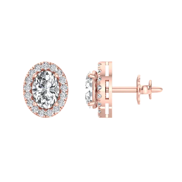 Rose_Gold__Premium_Halo_Oval_Earring_For_Women