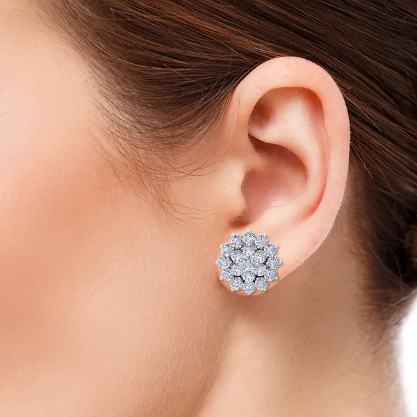 Silver_Premium_Sunflower_Sparkle_Earrings_For_Women