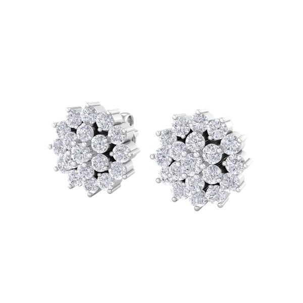 Silver_Premium_Sunflower_Sparkle_Earrings_For_Women