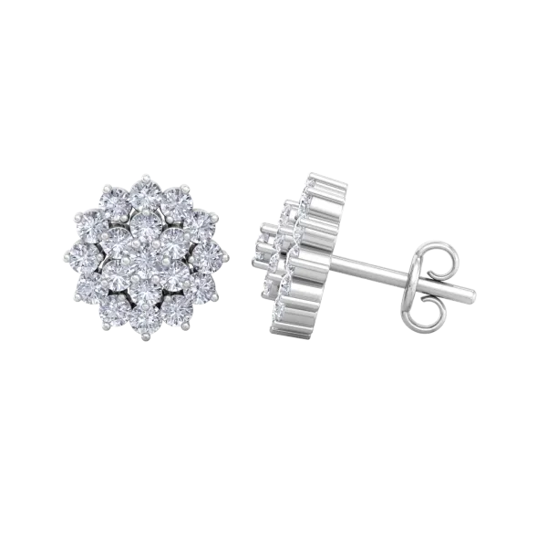 Silver_Premium_Sunflower_Sparkle_Earrings_For_Women