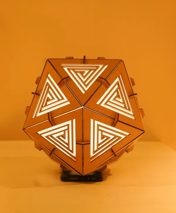 FractaFlare_–_Fractal_Icosahedron_Candle_Lantern_For_Home_Decor_&_Interior_Decor_Suitable_for_Living_Room,_Bedroom,_Dinning_Hall_&_Restaurants