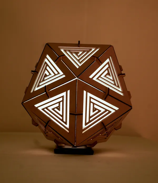 FractaFlare_–_Fractal_Icosahedron_Candle_Lantern_For_Home_Decor_&_Interior_Decor_Suitable_for_Living_Room,_Bedroom,_Dinning_Hall_&_Restaurants