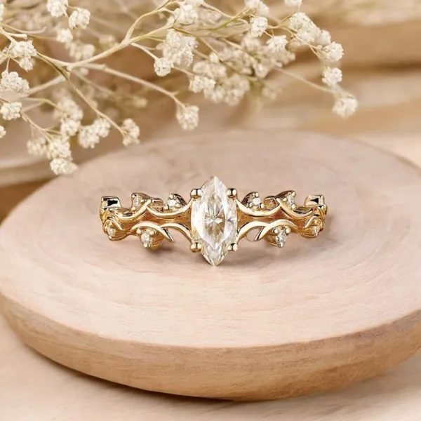 Gold_Plated_Marquise_Diamond_Design_Engagement_Ring_For_Women