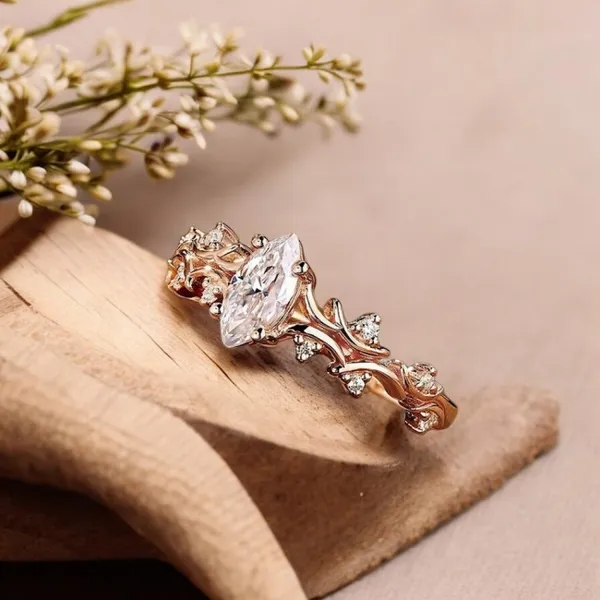 Gold_Plated_Marquise_Diamond_Design_Engagement_Ring_For_Women