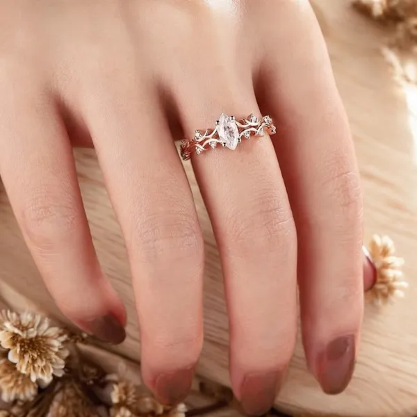 Gold_Plated_Marquise_Diamond_Design_Engagement_Ring_For_Women