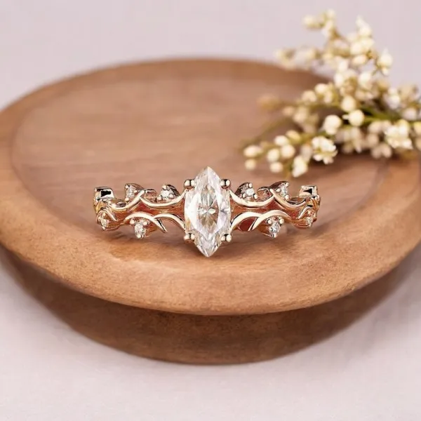 Gold_Plated_Marquise_Diamond_Design_Engagement_Ring_For_Women