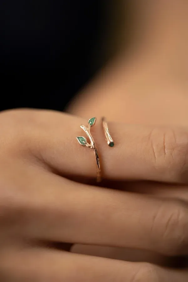 Gold_Plated_Nature_Inspire_Ivy_Ring_For_Women_(Pack_Of_2)