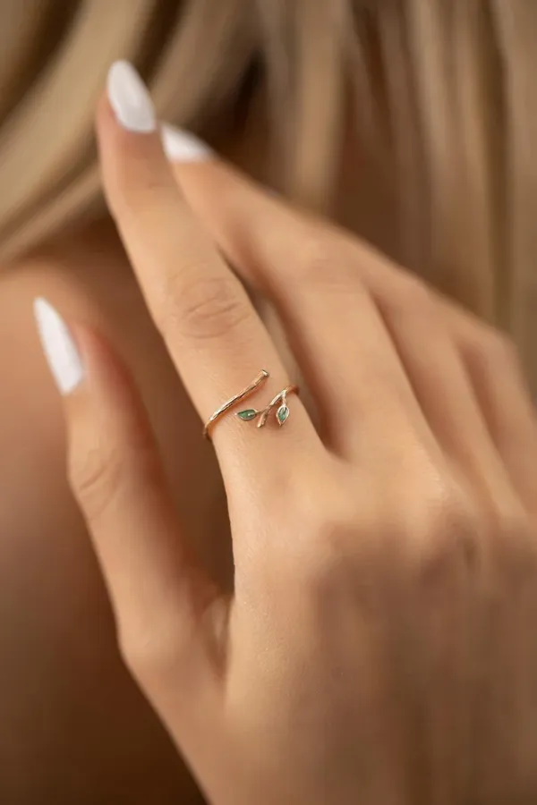 Gold_Plated_Nature_Inspire_Ivy_Ring_For_Women_(Pack_Of_2)