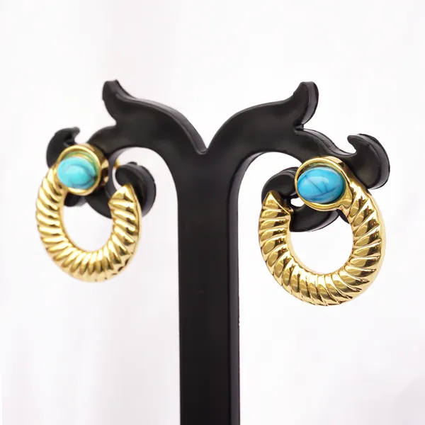 Gold_Turquoise_Earrings_For_Girls
