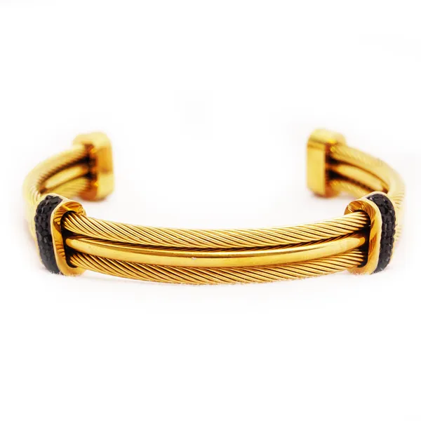 Men_Women_Stainless_Steel_Twisted_Cable_Adjustable_Cuff_Bangle_Bracelet