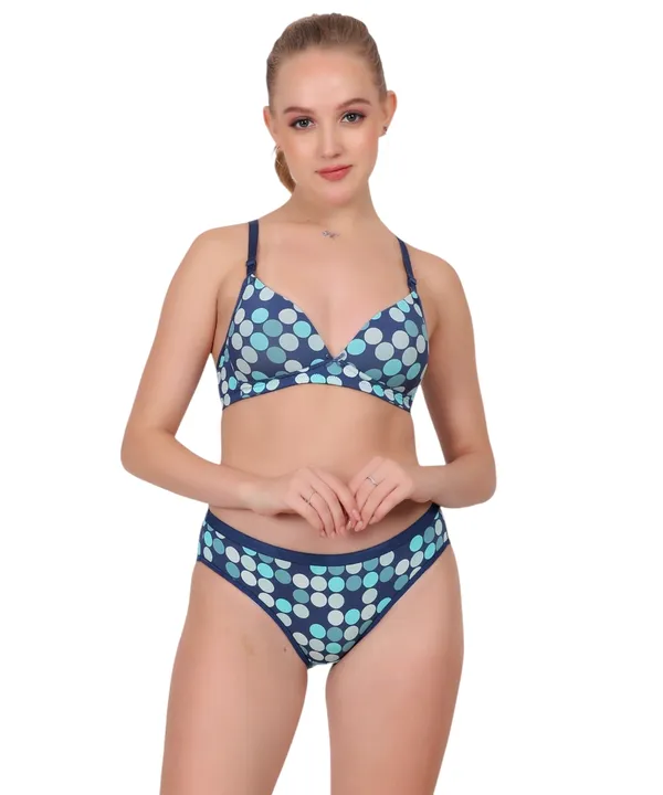 Blue_Lingerie_Set_For_Women_|_Polyamide_Polka_Dot