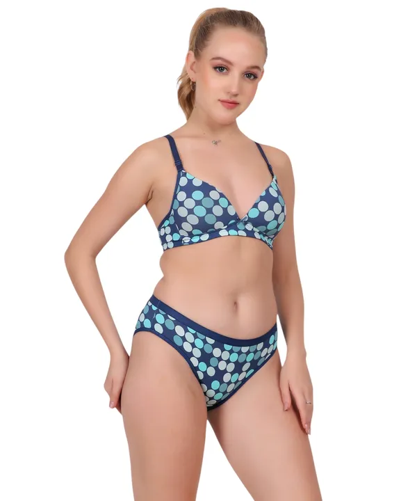 Blue_Lingerie_Set_For_Women_|_Polyamide_Polka_Dot