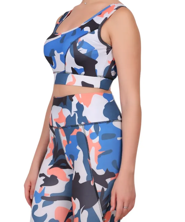 Navy_Blue_Polyester_Spandex_Camouflage_Sports_Bra_For_Women