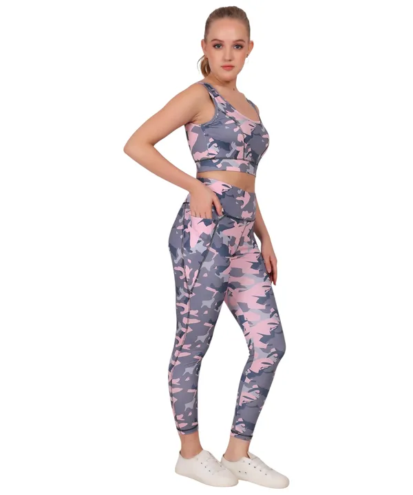 Pink_Polyester_Spandex_Camouflage_Jeggings_For_Women
