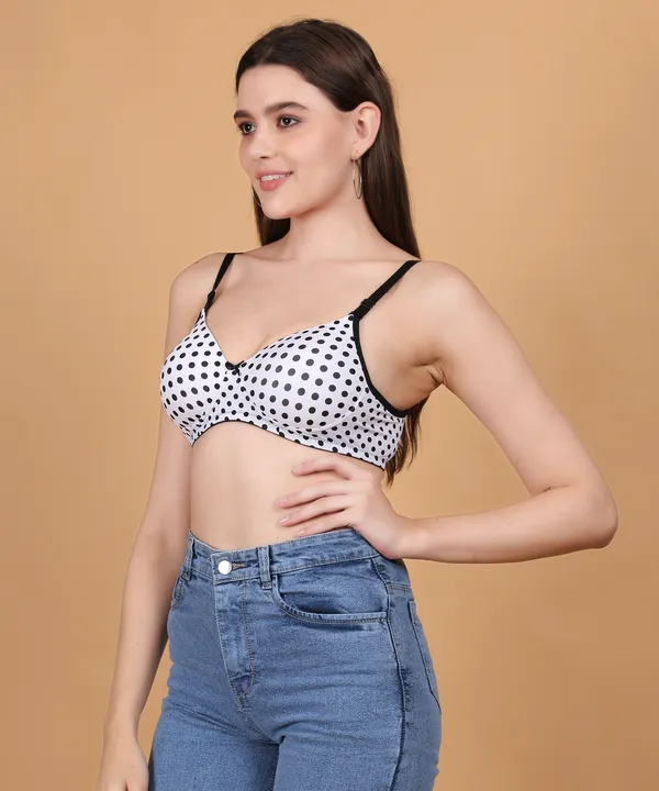 White_Padded_Bra_for_Women_|_Polyamide_Polka_T-Shirt_Light_Bras