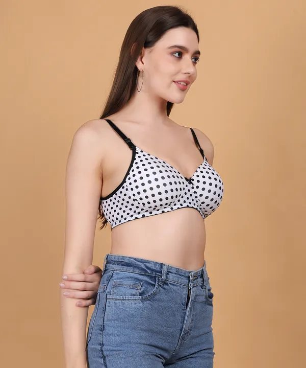 White_Padded_Bra_for_Women_|_Polyamide_Polka_T-Shirt_Light_Bras