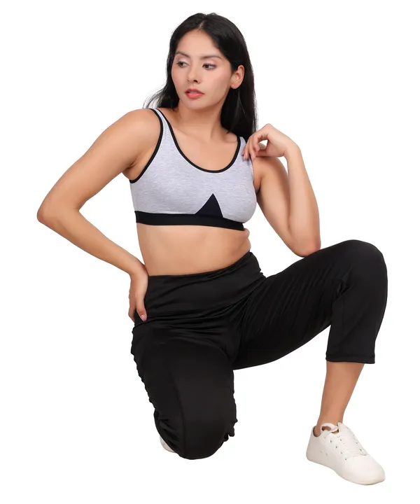 Grey_Cotton_Spandex_Sports_Bra_For_Women