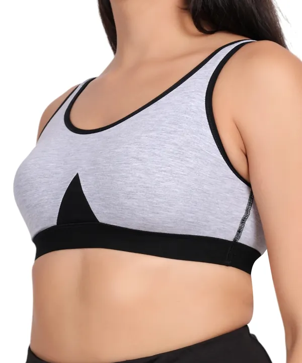 Grey_Cotton_Spandex_Sports_Bra_For_Women